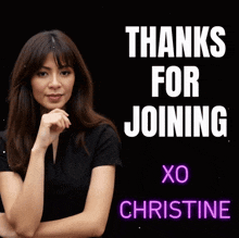 a sign that says thanks for joining xo christine