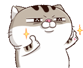 Ami Fat Cat Thumbs Up Sticker - Ami Fat Cat Thumbs Up Cool Stickers