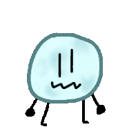 a cartoon drawing of a sphere with a face and arms and legs