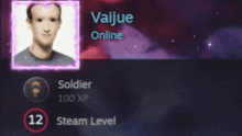 a picture of a man with the name vaijue on it