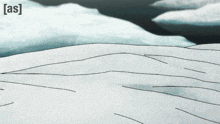 a cartoon of a man peeking out from under a blanket with the letters [ as ] on the bottom