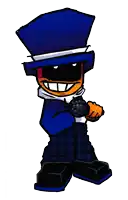 a cartoon character wearing a top hat and sunglasses