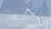 a cartoon of a red monster with horns standing in the snow .