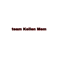 a white background with the words team kellen mem in red letters