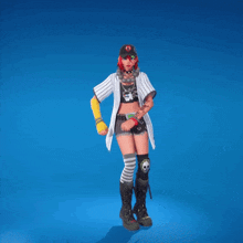 a girl with red hair is wearing a baseball uniform and a hat