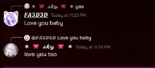 a message from fa3d3d today at 11:33 pm