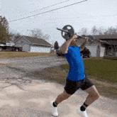 Run While Holding Dumbbells Daniel Labelle GIF - Run While Holding Dumbbells Daniel Labelle Jog While Carrying Shoulder Press GIFs