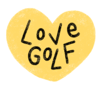 a heart with the words love golf written on it