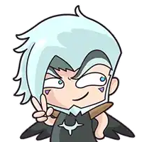 a cartoon character with a helmet and wings is giving a peace sign .
