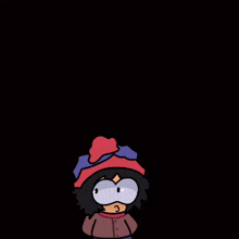 a cartoon character with the number 3 on their hat