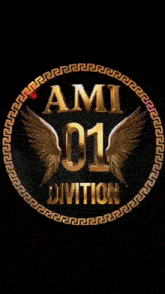 a logo for ami 01 division with wings on it