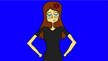 a cartoon of a girl with a red star on her forehead
