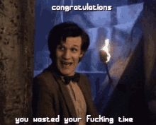 You Wasted Your Time Congratulations Doctor Who GIF - You Wasted Your Time Congratulations Doctor Who Doctor Who GIFs