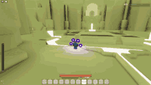 a screenshot of a video game shows a character with purple circles surrounding them