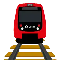 a red train with cptm written on the front