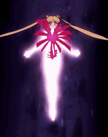 a cartoon character is glowing in the dark and has a heart in her chest