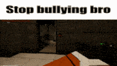 a screenshot of a video game with the words stop bullying bro above it