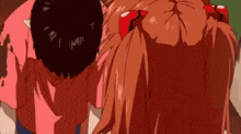 a man and a woman are standing next to each other in a cartoon .