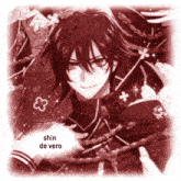 a drawing of a boy with the name shin de vero on it