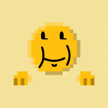 a pixel art of a smiley face with arabic writing on it