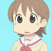 a cartoon girl with brown hair and a pink bow in her neck