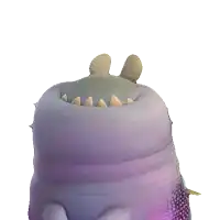 a close up of a cartoon character 's mouth with teeth