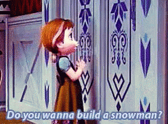 do you wanna build a snowman scene
