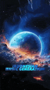 a picture of a planet with the words indonesian music generation