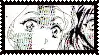 a black and white drawing of a woman 's face with a film strip .