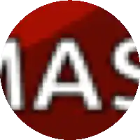 a red circle with white letters that says 1as