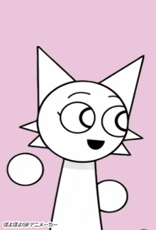 a drawing of a cat with circles around its eyes