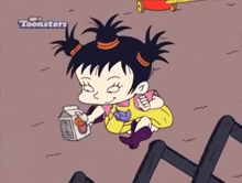 a cartoon of a little girl with the word toonsters on the bottom