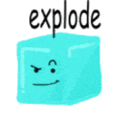 the word explode is written on a white background