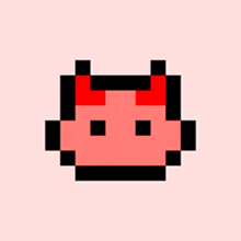 a pixel art of a red and black object