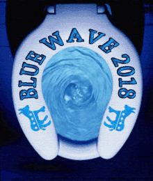 Blue Wave Flush GIF - Blue Wave Flush Seat GIFs