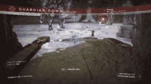 a video game screen shows a guardian down