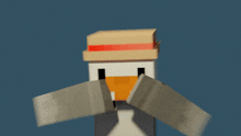 a chicken wearing a straw hat with a red band