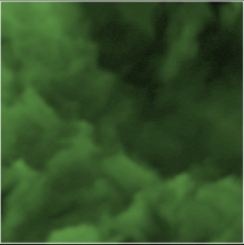 a dark green background with a white border