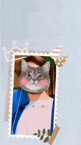 a happy birthday card with a picture of a cat