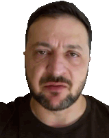 a man with a beard wearing a black shirt is making a funny face