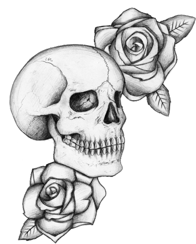 Skull Flower Sticker