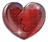 a broken heart with a crack in it on a white background