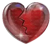 a broken heart with a crack in it on a white background