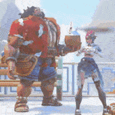 a man and a woman are standing next to each other