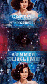 a poster for carteria 's summer sublime