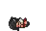 a pixel art illustration of a person sleeping with a cat