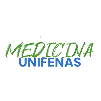 a logo for medicina unifenas is green and blue