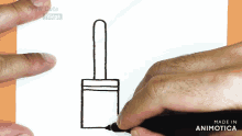 a person is drawing a nail polish brush with a marker