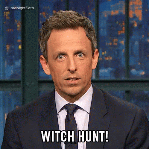 Witch Hunt! GIF - Seth Meyers Witch Hunt Late Night Seth GIFs