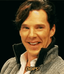 Benedict Cumberbatch Oops GIF - Benedict Cumberbatch Oops Laugh GIFs